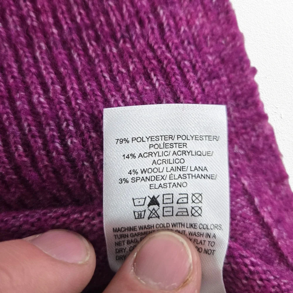 Lucky Brand Purple V-Neck Drop Hem Soft Knit Cozy Fall Sweater Size Small